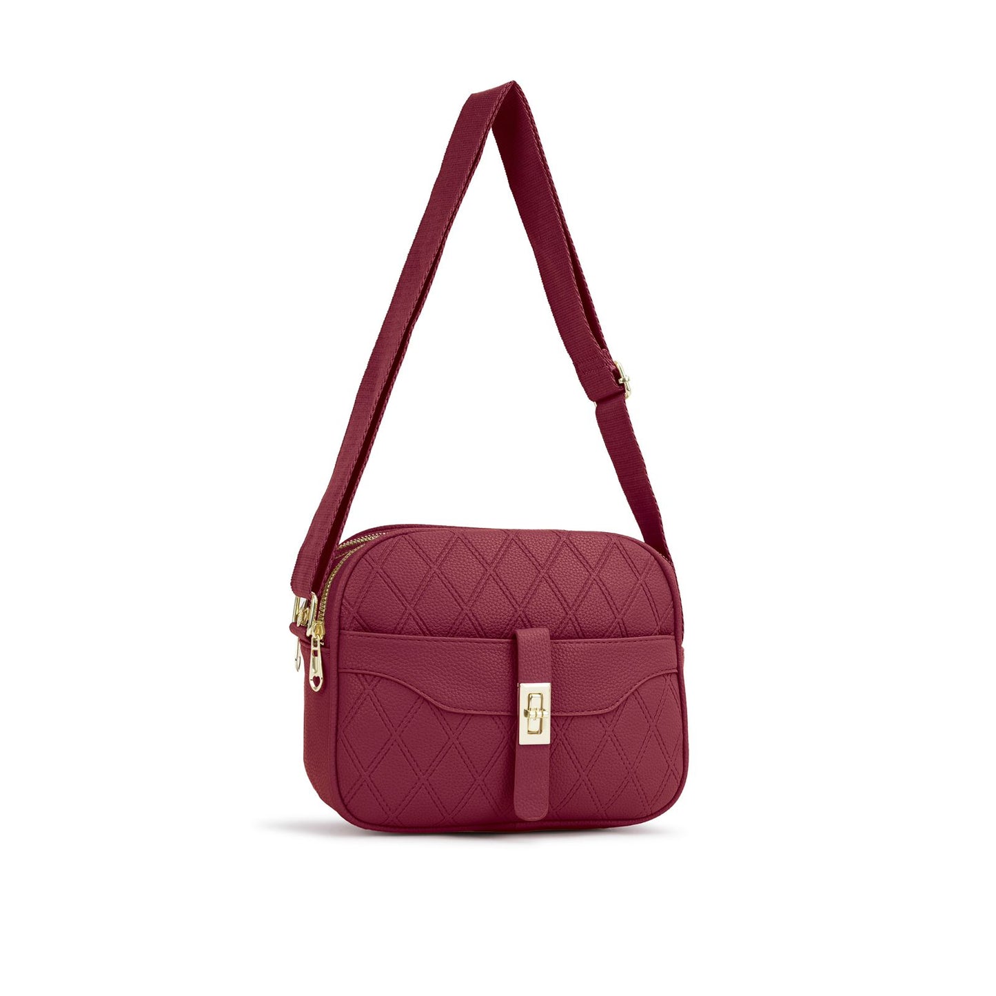 Bolsa Transversal Matelassê com Alça Larga