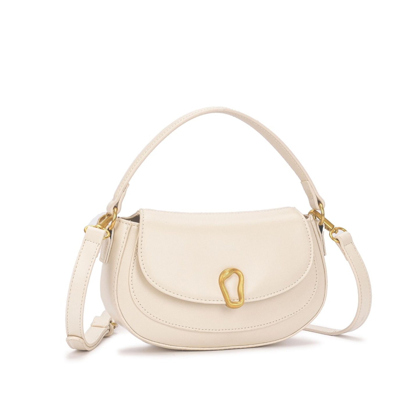 Bolsa Feminina com Fecho Decorativo e Alça Curta