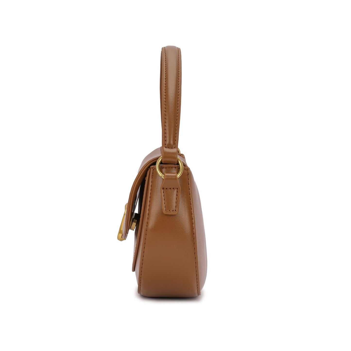 Bolsa Feminina com Fecho Decorativo e Alça Curta