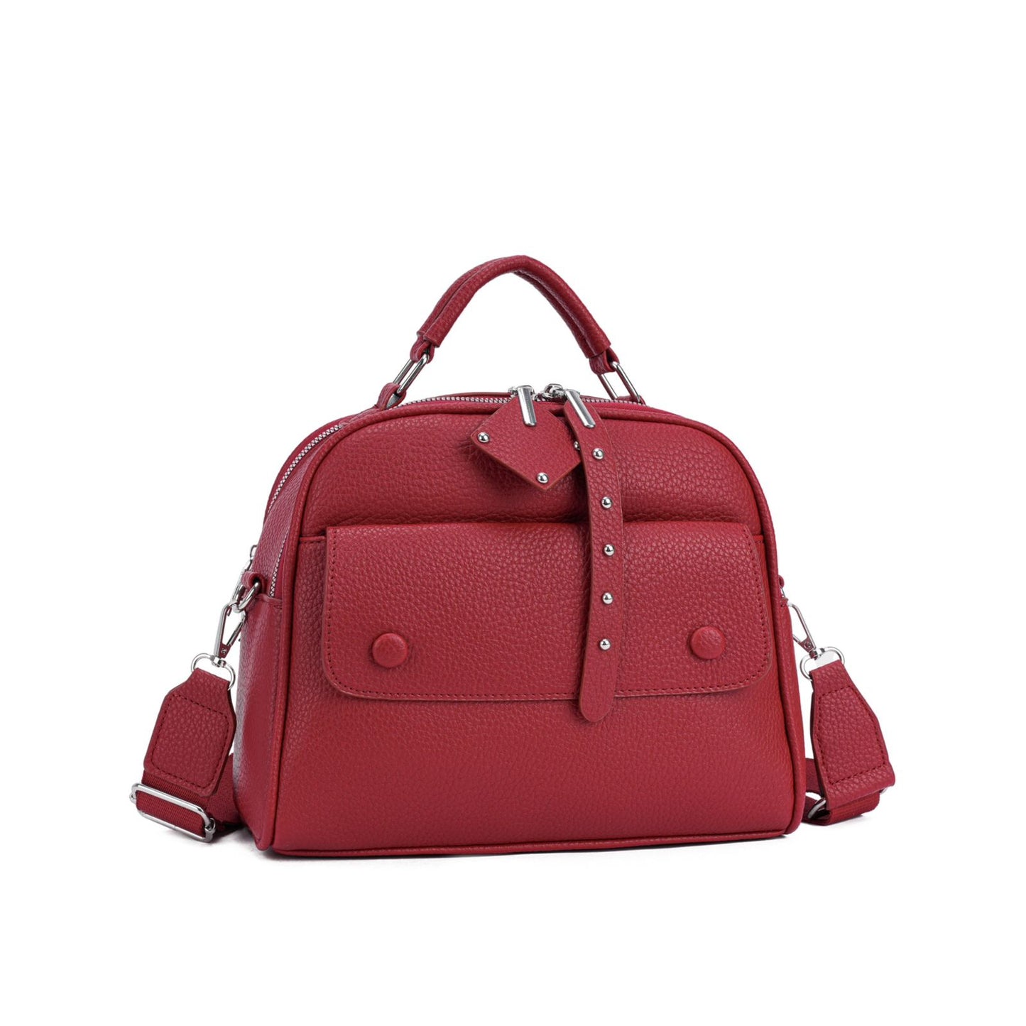 Bolsa Baú com Bolsos Frontais e Alça Transversal
