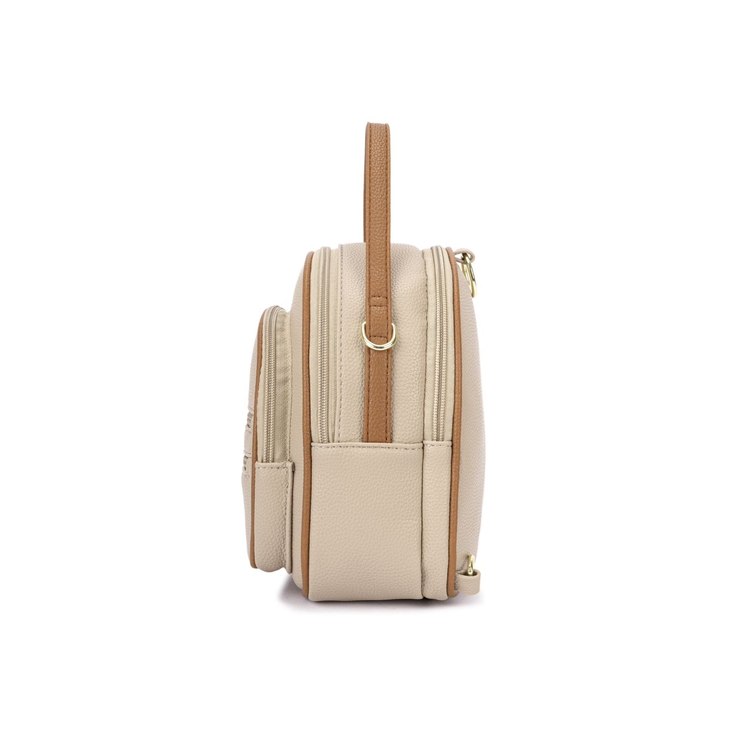 Mini Mochila Feminina com Alça Regulável e Bolsos Frontais
