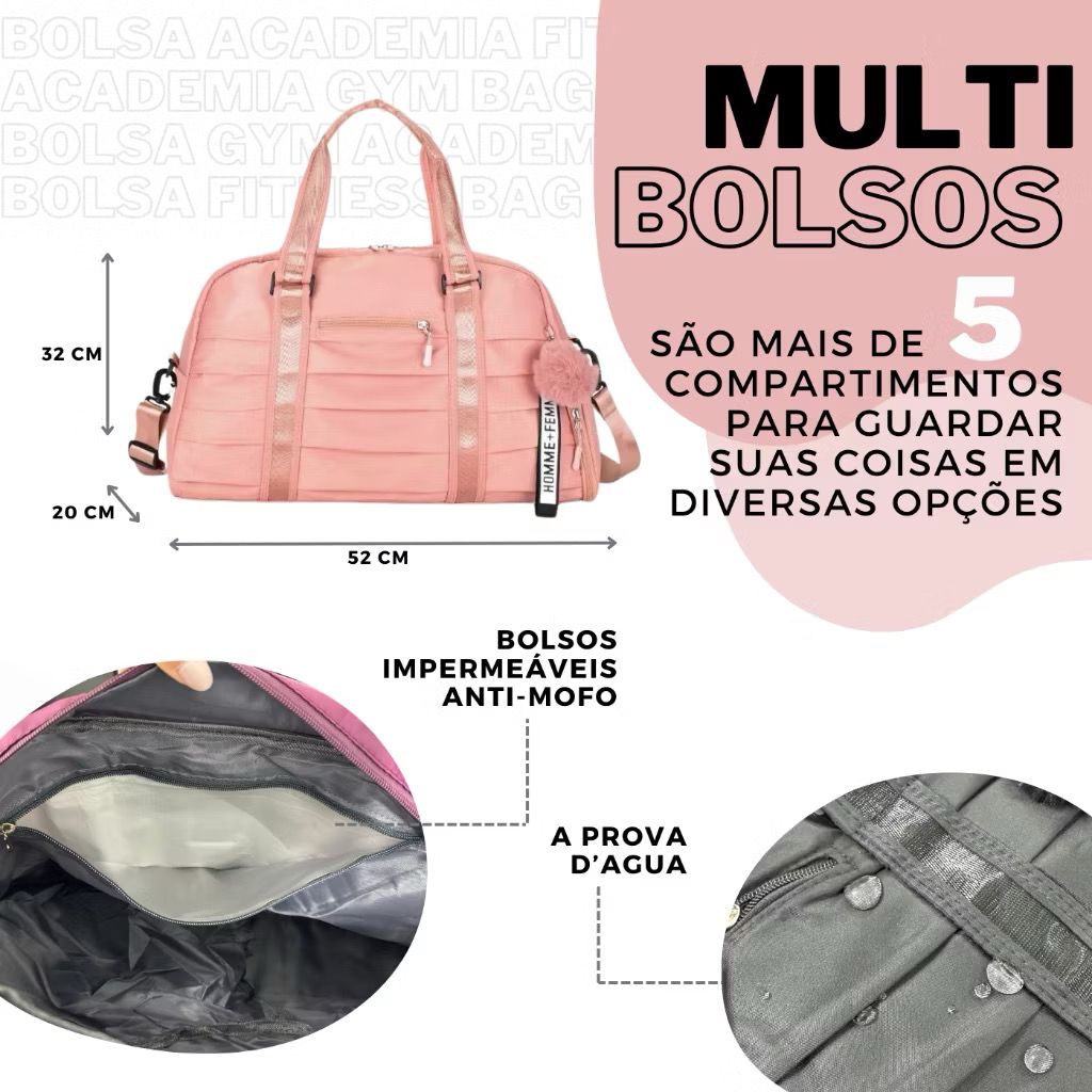 Bolsa Fitness Premium – Ideal para academia, viagem ou dia a dia!