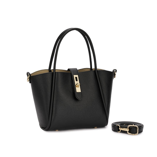 Bolsa Estruturada com Fivela Dourada