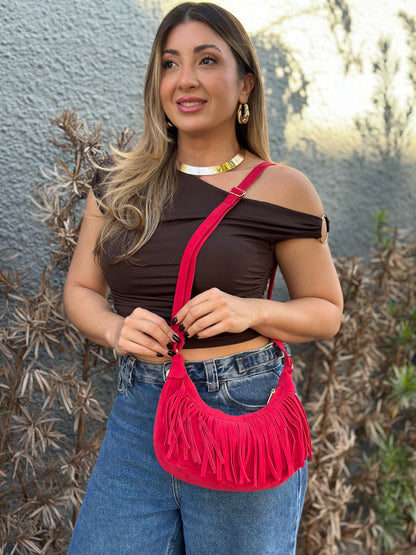 Bolsa Boho com Franjas - Modelo Compacto e Estiloso