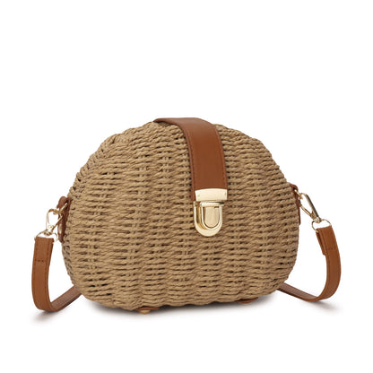 Bolsa Pequena Estruturada em Palha