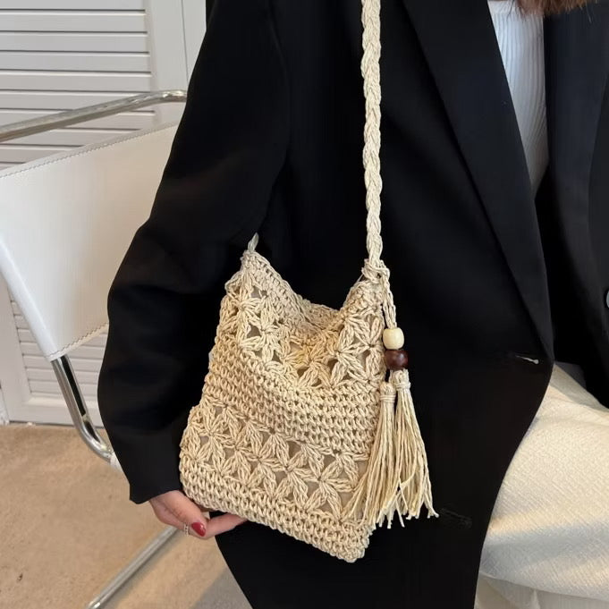 Bolsa de Praia Transversal em Palha