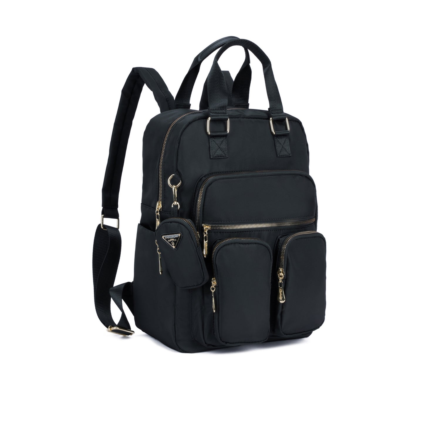 Mochila de Nylon Impermeável com Multi-Bolsos