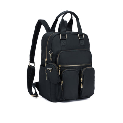 Mochila de Nylon Impermeável com Multi-Bolsos