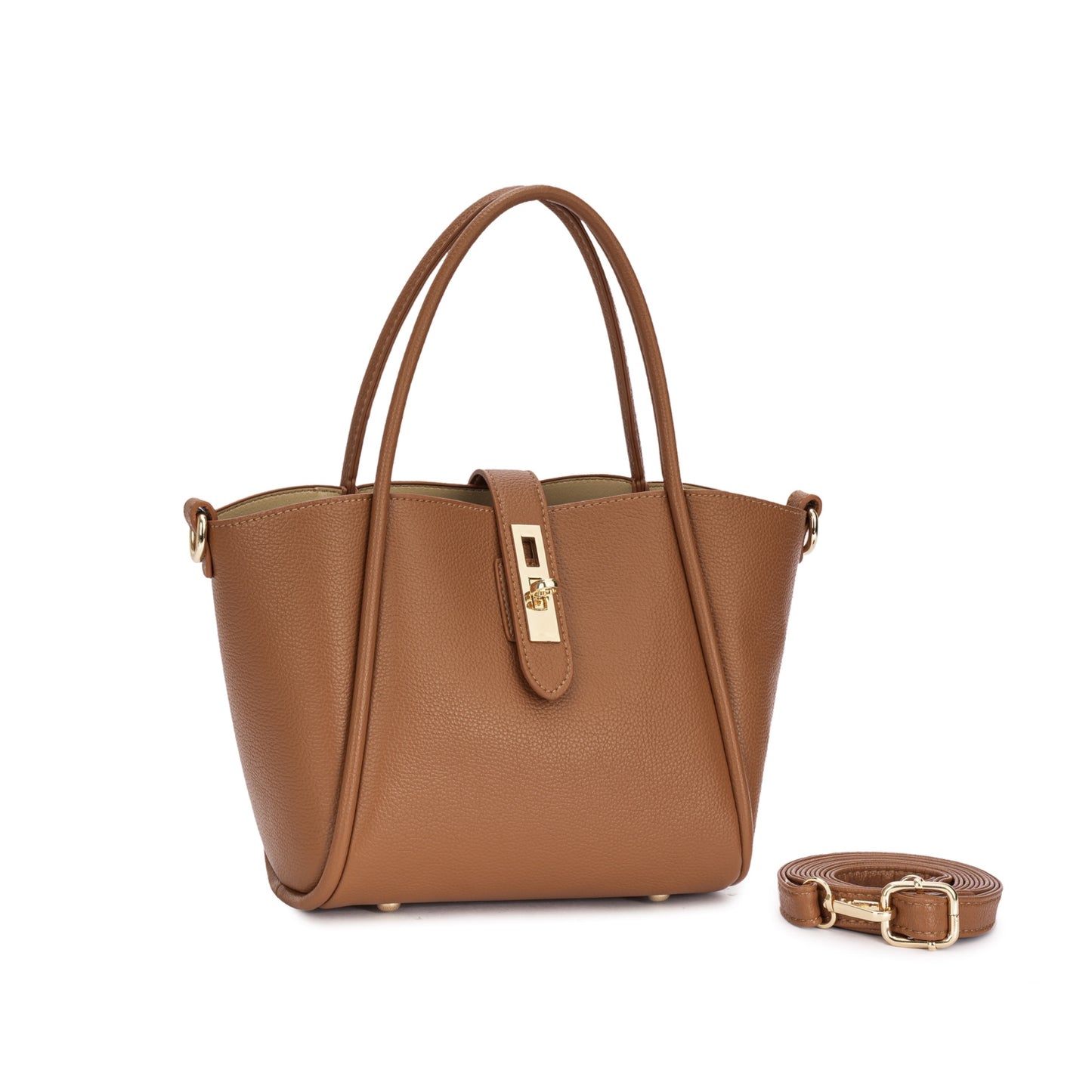 Bolsa Estruturada com Fivela Dourada