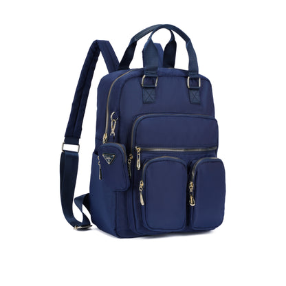 Mochila de Nylon Impermeável com Multi-Bolsos