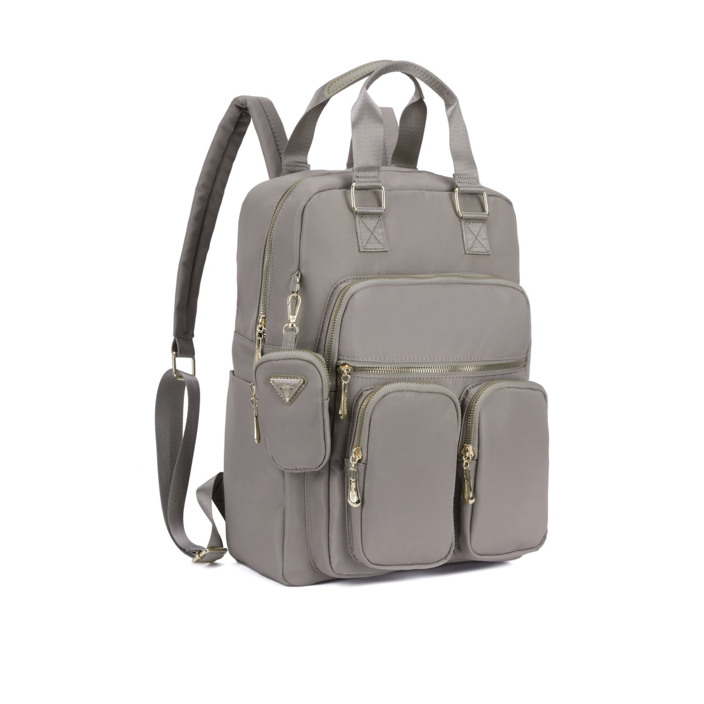 Mochila de Nylon Impermeável com Multi-Bolsos