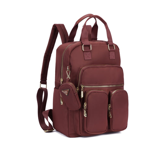 Mochila de Nylon Impermeável com Multi-Bolsos