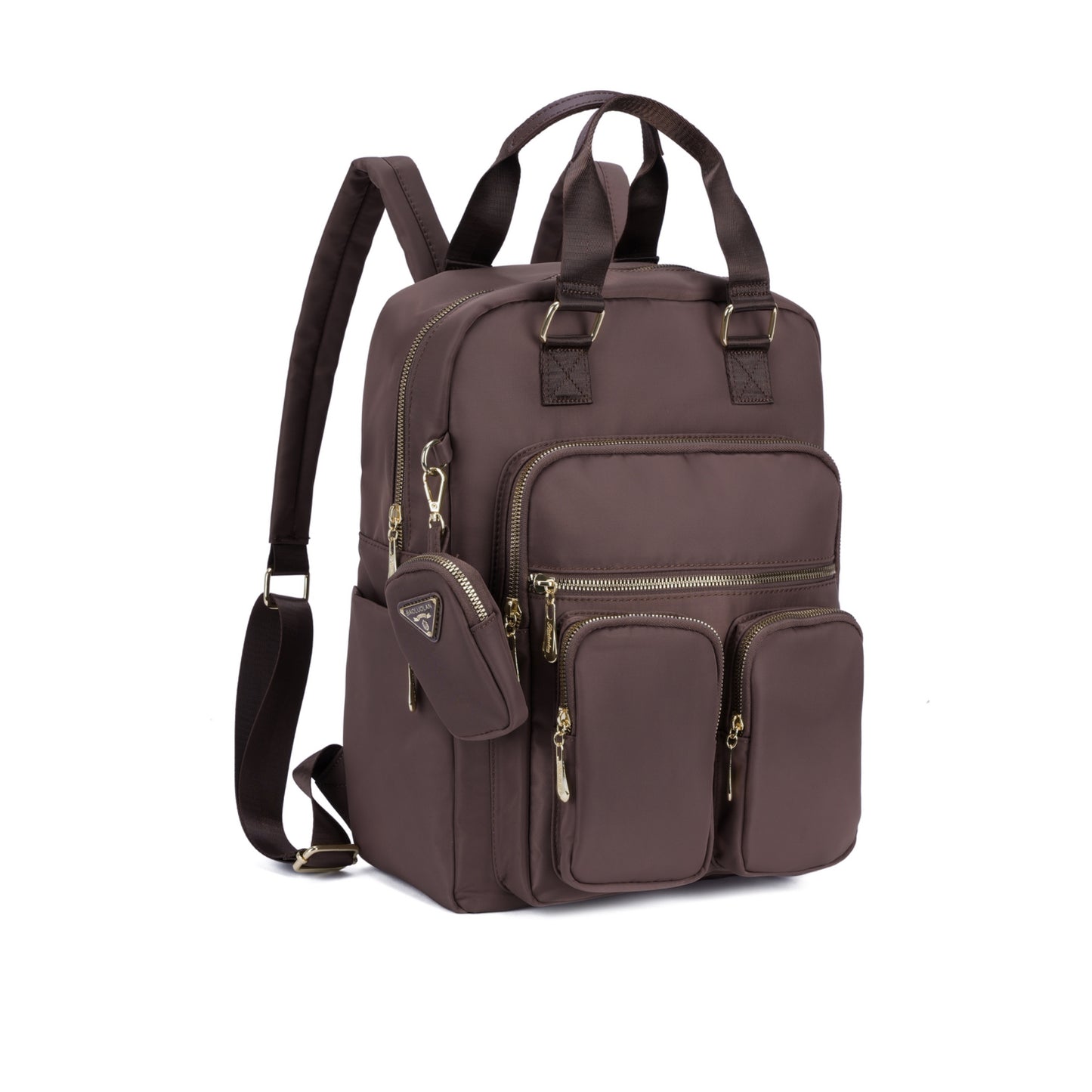 Mochila de Nylon Impermeável com Multi-Bolsos