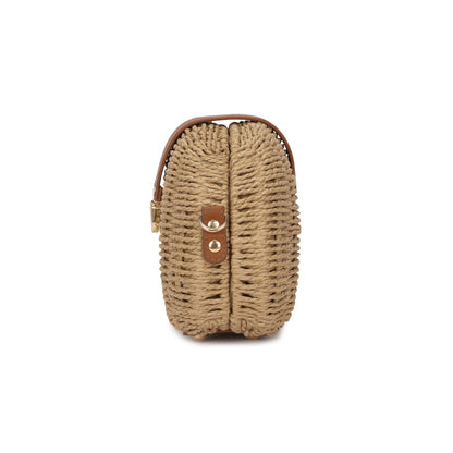 Bolsa Pequena Estruturada em Palha