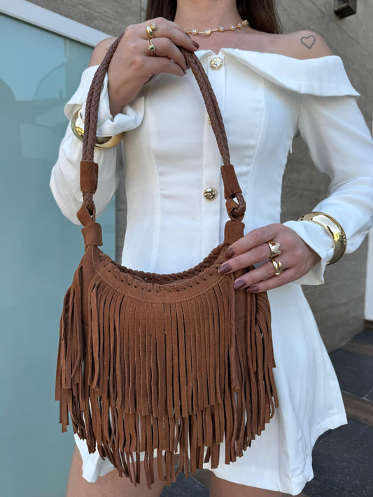 Bolsa Franjas em 100% Couro