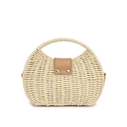 Bolsa de Praia em Palha Sintética com Fecho Metálico