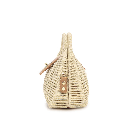 Bolsa de Praia em Palha Sintética com Fecho Metálico