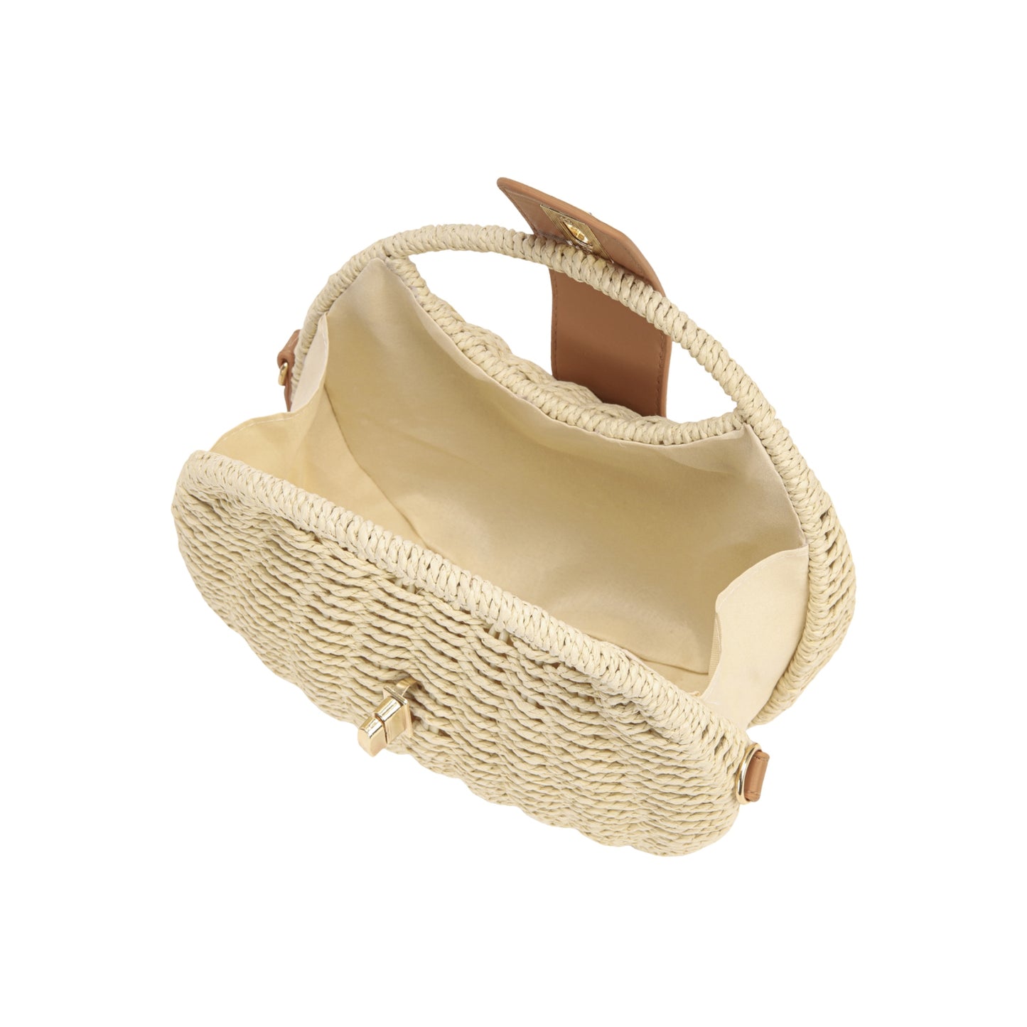 Bolsa de Praia em Palha Sintética com Fecho Metálico