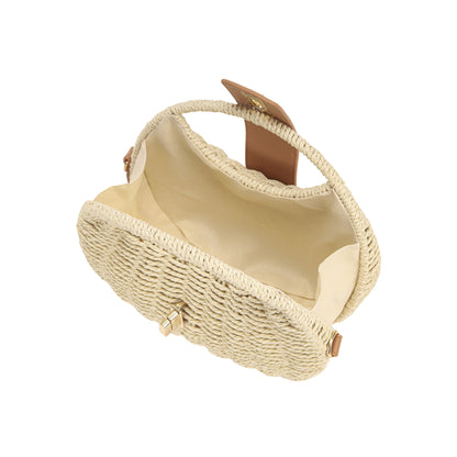 Bolsa de Praia em Palha Sintética com Fecho Metálico