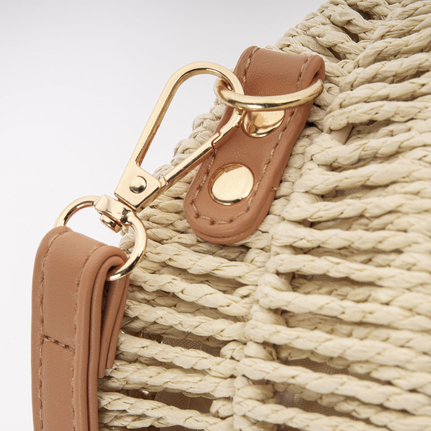 Bolsa de Praia em Palha Sintética com Fecho Metálico