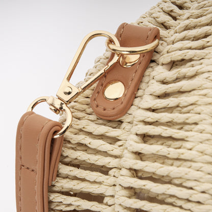 Bolsa de Praia em Palha Sintética com Fecho Metálico