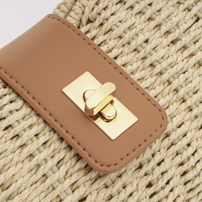 Bolsa de Praia em Palha Sintética com Fecho Metálico