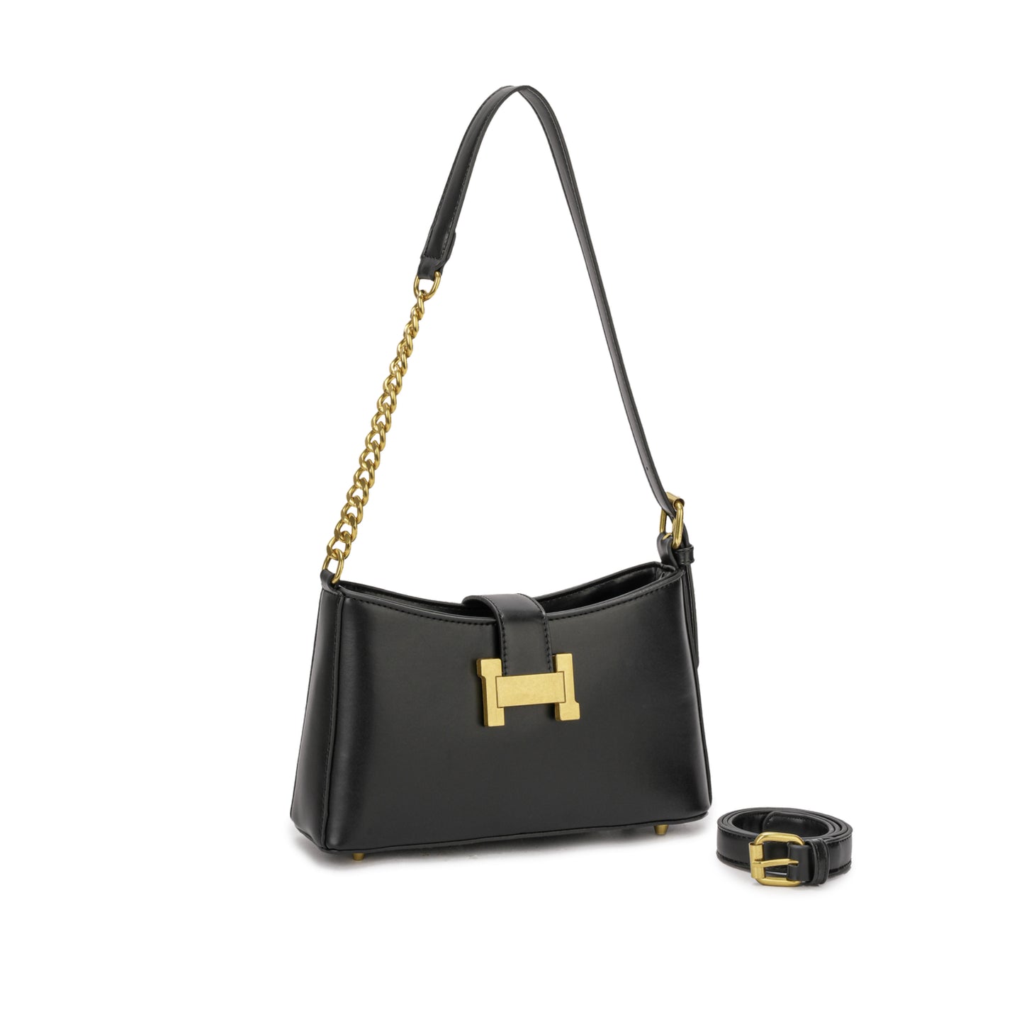 Bolsa Estruturada com Detalhe em Corrente Dourada ✨