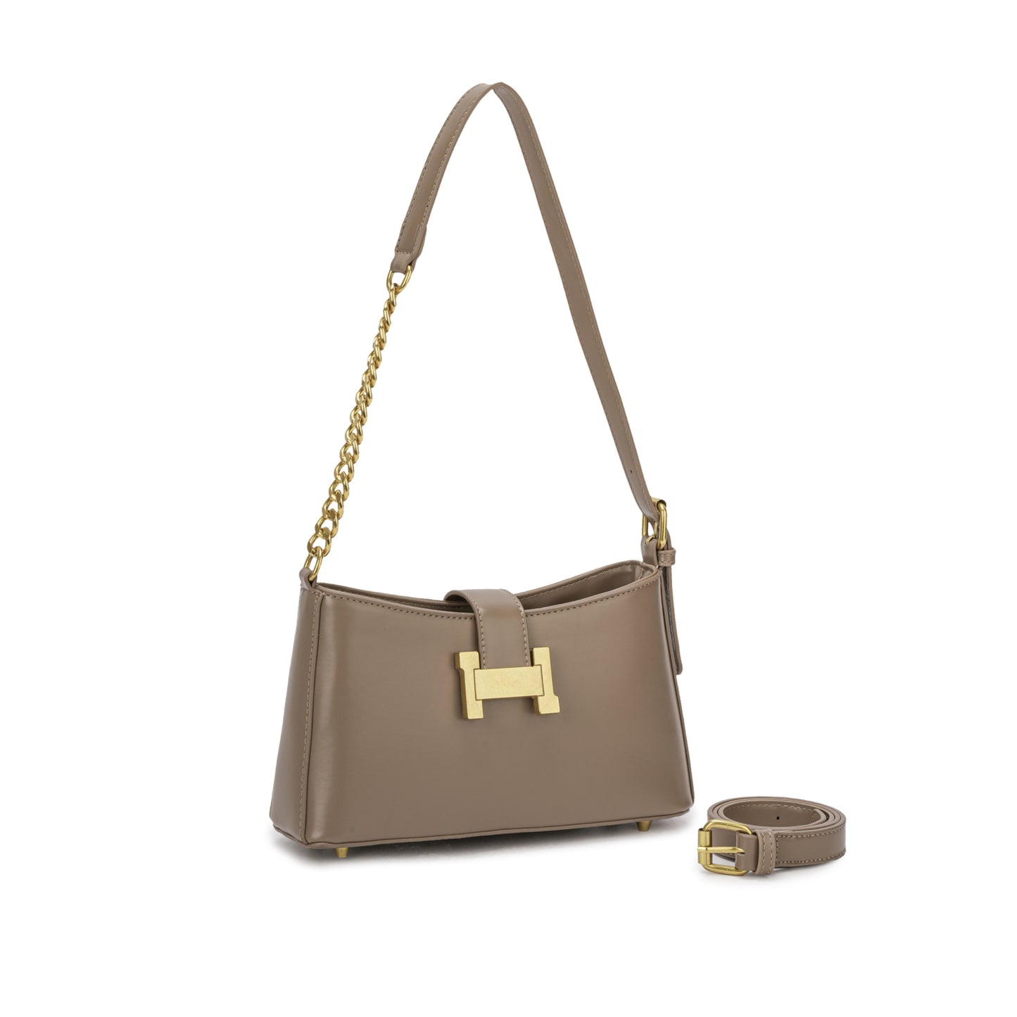 Bolsa Estruturada com Detalhe em Corrente Dourada ✨