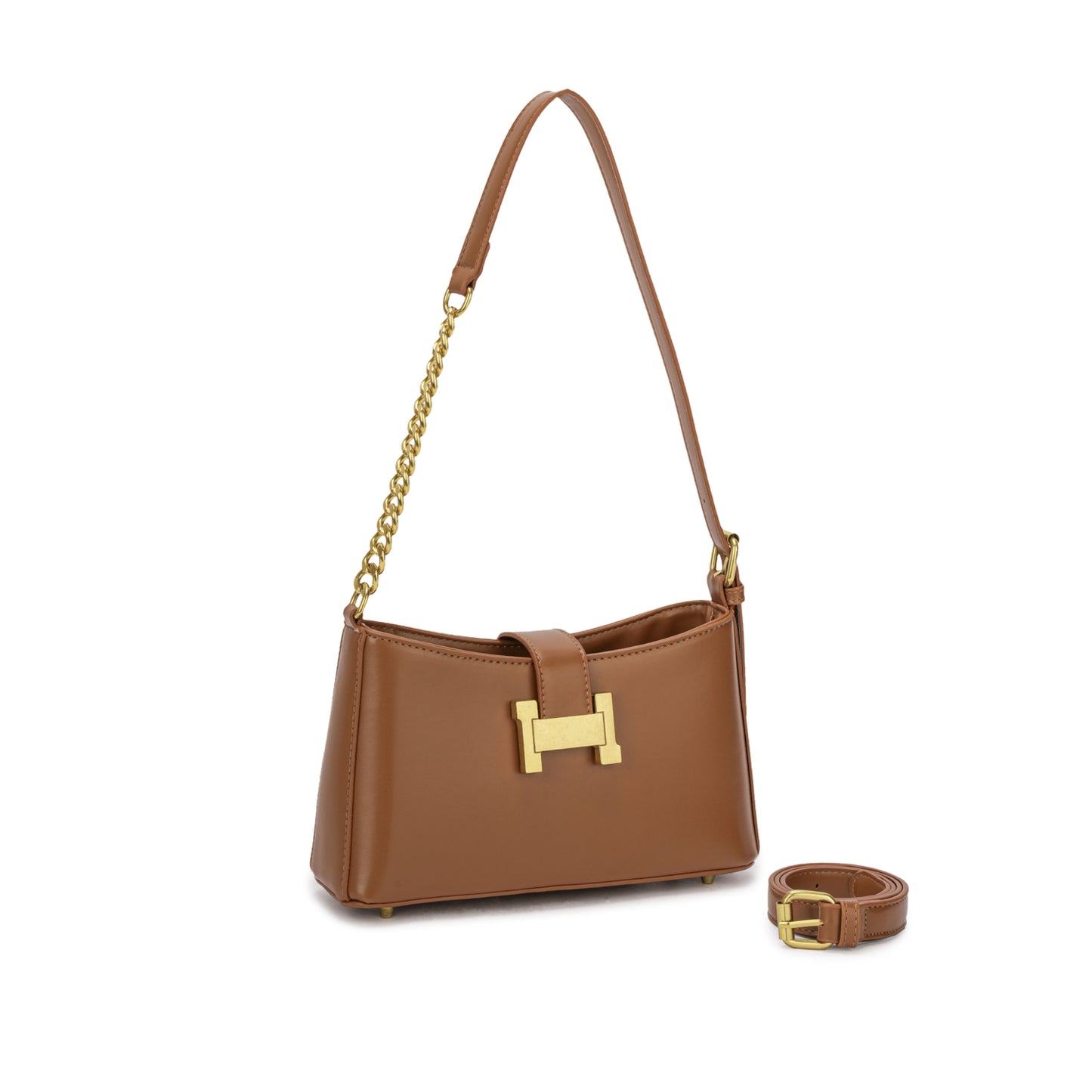 Bolsa Estruturada com Detalhe em Corrente Dourada ✨