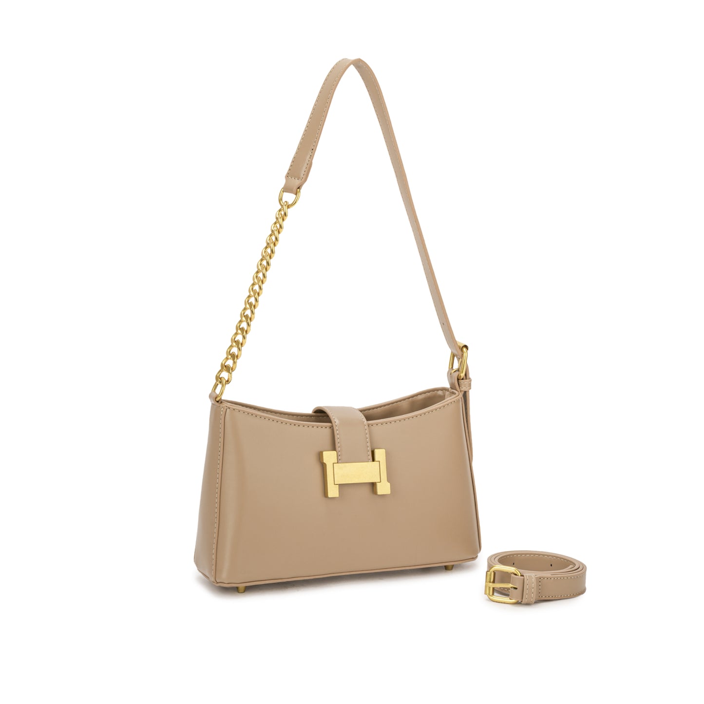 Bolsa Estruturada com Detalhe em Corrente Dourada ✨