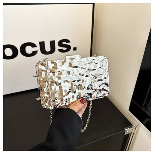 Clutch Metalizada Texturizada