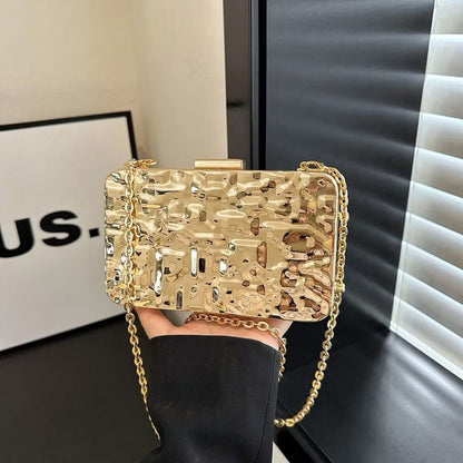 Clutch Metalizada Texturizada