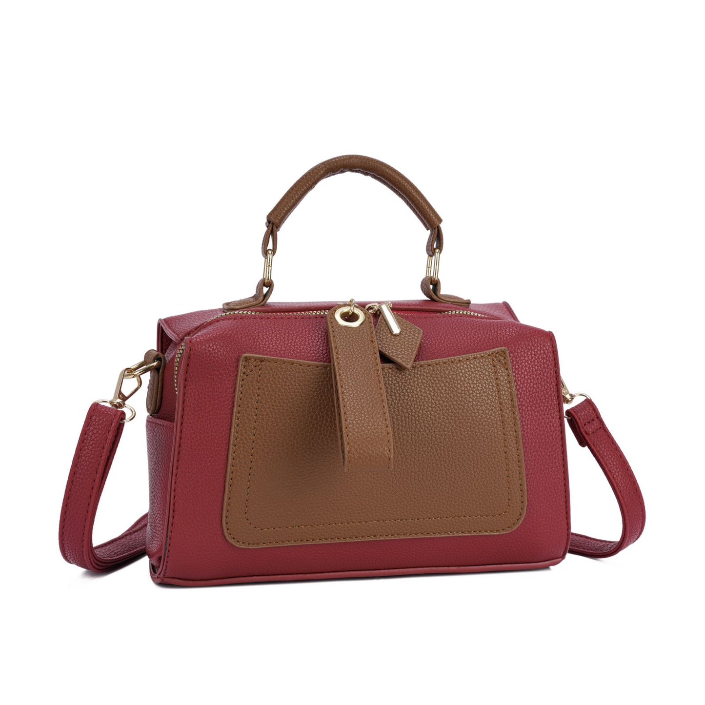 Bolsa Estruturada com Bolso Frontal e Alça Transversal