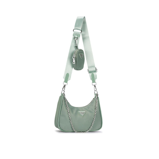 Bolsa Transversal Nylon com Alça Larga e Porta-Moedas