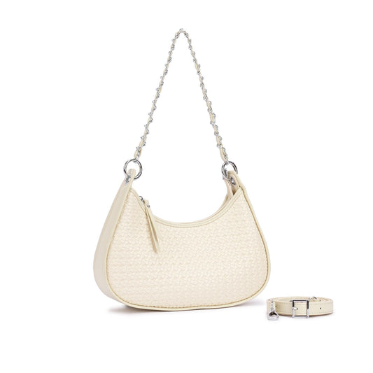 Bolsa Baguette Meia-Lua Off White