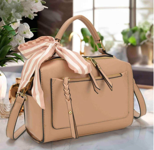 Bolsa Feminina Estruturada com Lenço Estilo