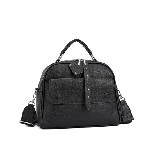 Bolsa Baú com Bolsos Frontais e Alça Transversal