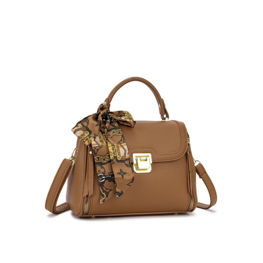 Bolsa de Mão com Lenço Decorativo e Alça Transversal