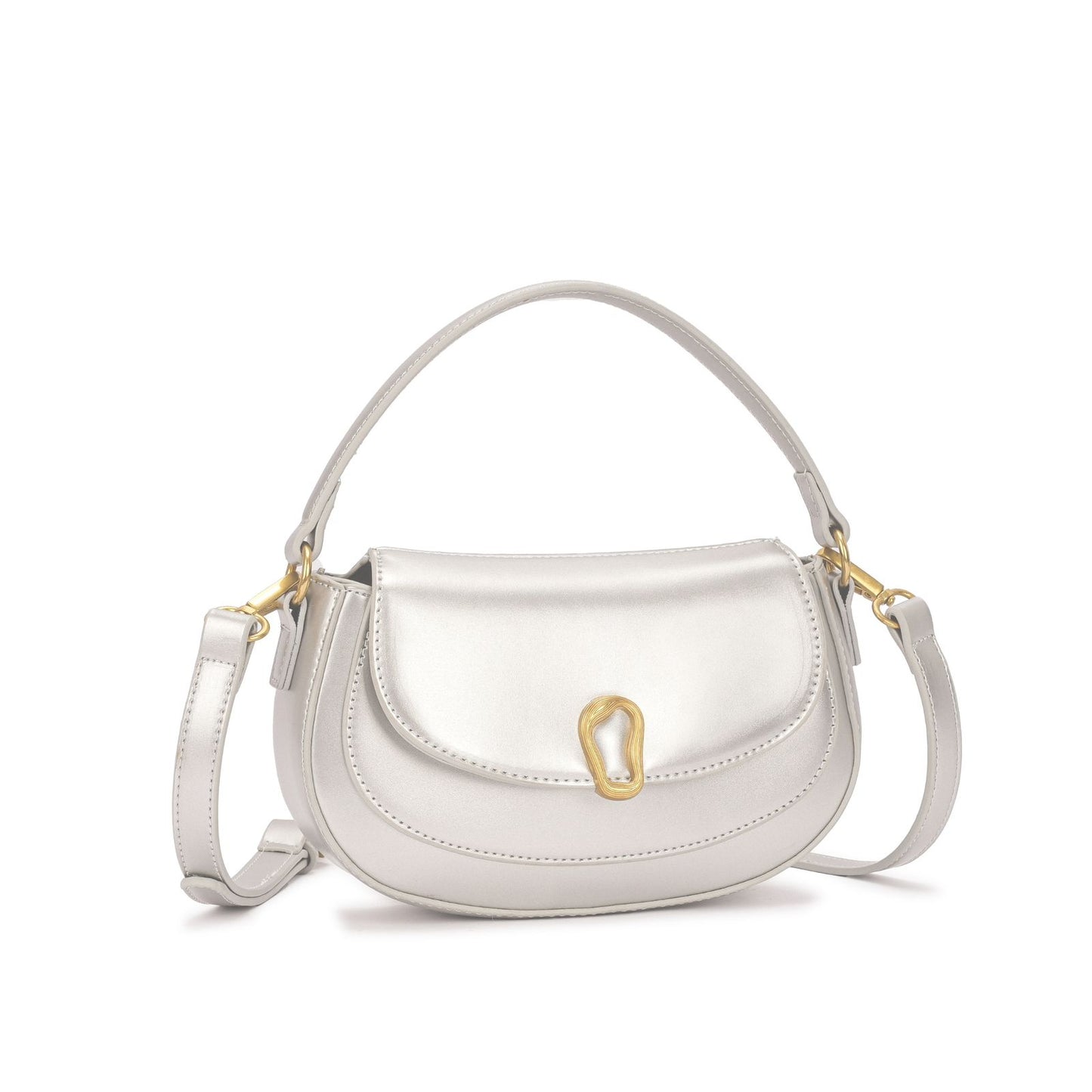 Bolsa Feminina Transversal com Alça Ajustável e Fecho Metálico