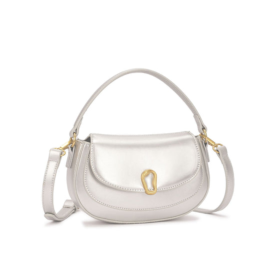 Bolsa Feminina Transversal com Alça Ajustável e Fecho Metálico