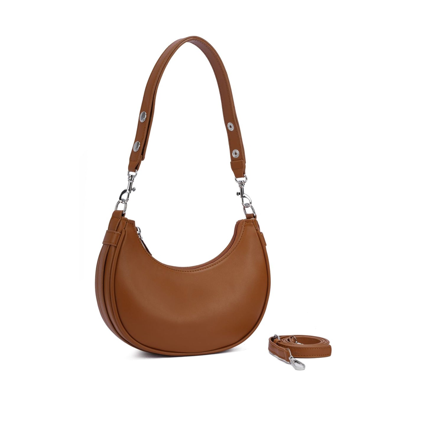 Bolsa Feminina Transversal e de Ombro em Formato Meia-Lua