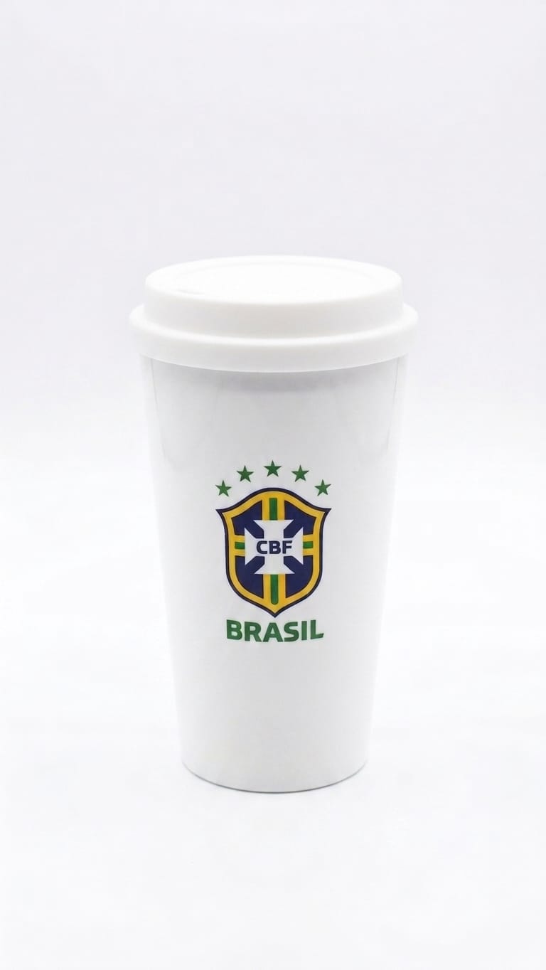 Copo plástico com tampa