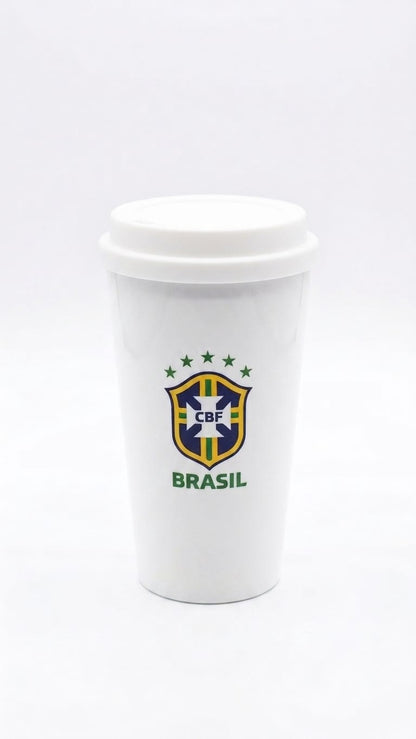 Copo plástico com tampa