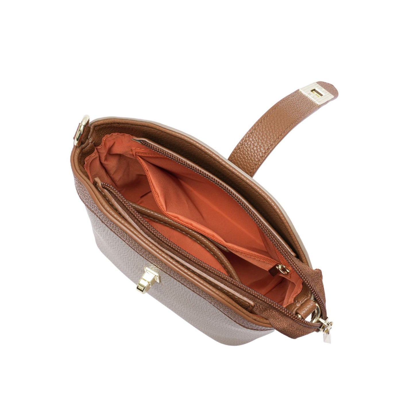 Bolsa Feminina Estruturada de Mão e Transversal com Fecho Metálico