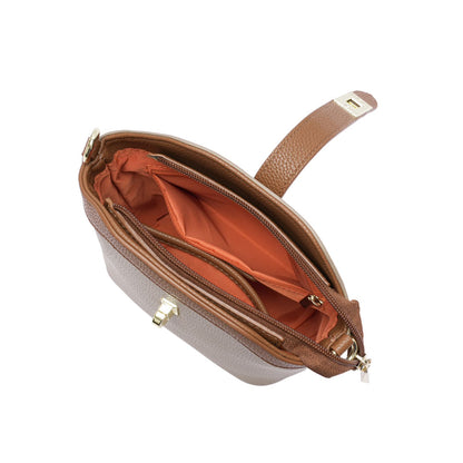 Bolsa Feminina Estruturada de Mão e Transversal com Fecho Metálico