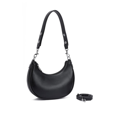 Bolsa Feminina Transversal e de Ombro em Formato Meia-Lua